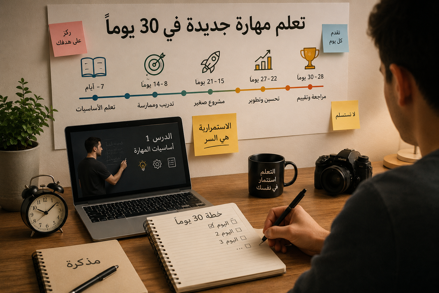 كيف تتعلم مهارة جديدة في 30 يومًا؟