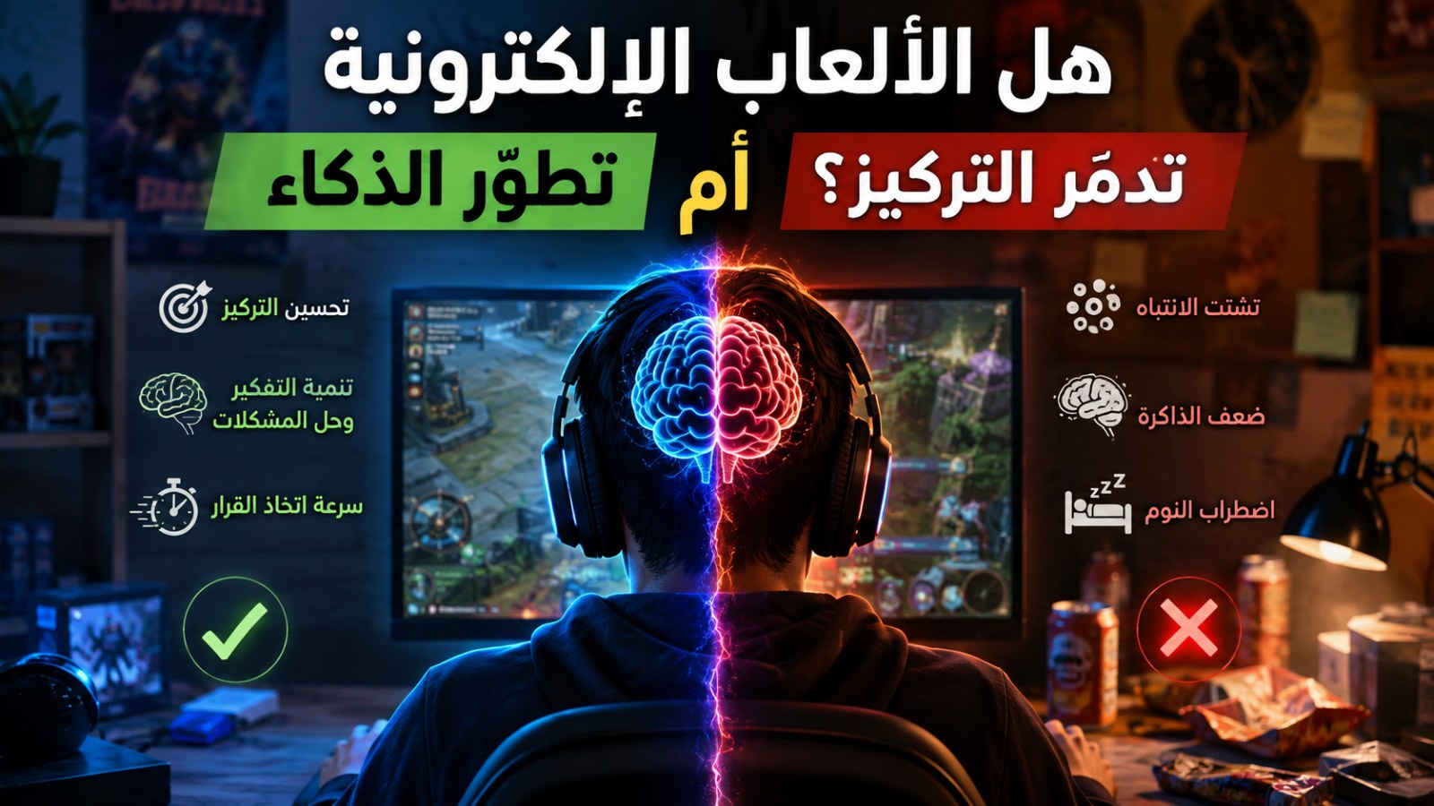 هل الألعاب الإلكترونية تطوّر الذكاء أم تدمّر التركيز؟