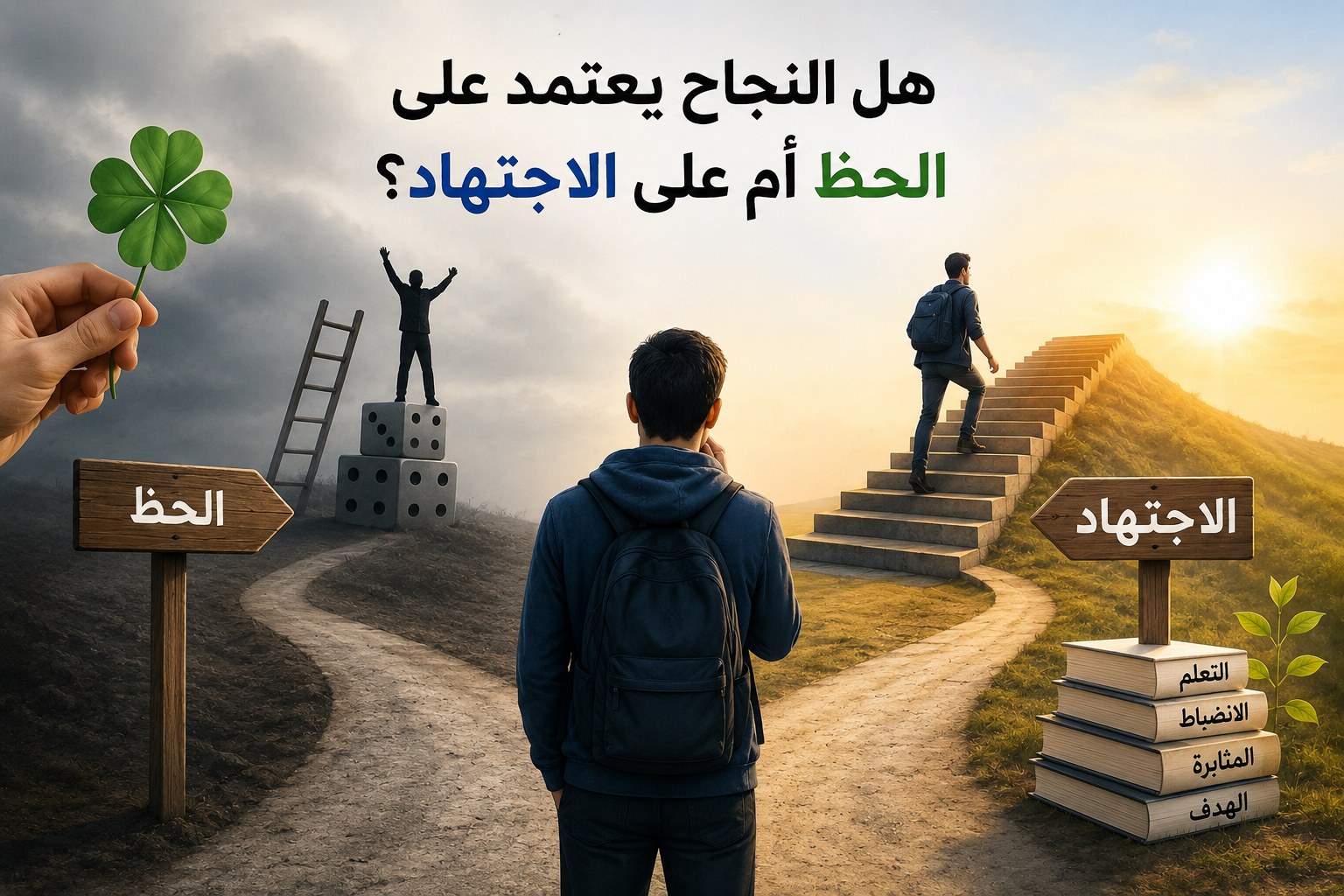 هل النجاح يعتمد على الحظ أم على الاجتهاد؟