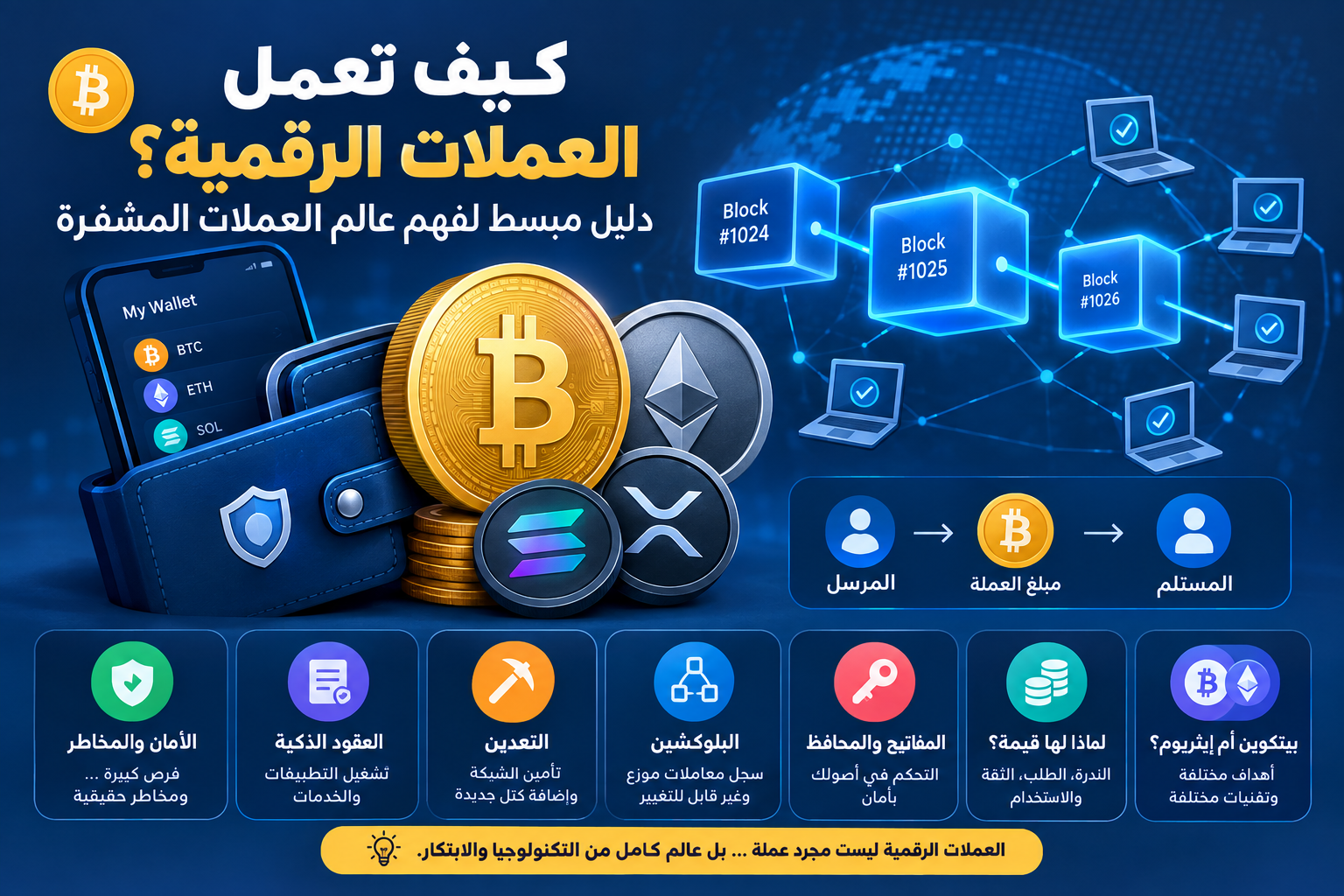 🪙 كيف تعمل العملات الرقمية؟ دليل مبسط لفهم عالم العملات المشفرة